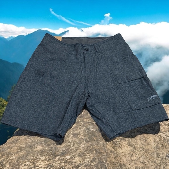 NEW Aftco Utility Outdoor Hiking Fishing Shorts in Diffuse Navy Size 9/28 - Picture 1 of 8